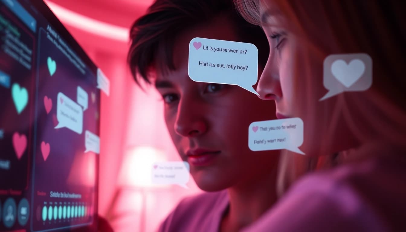 Engaging scene of free AI porn chat interaction in a cozy digital environment.