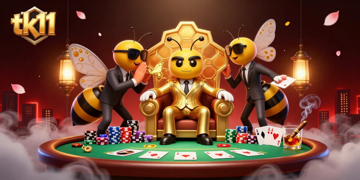 Engage with tk11's thrilling poker scene featuring a bumblebee mob boss and his entourage.