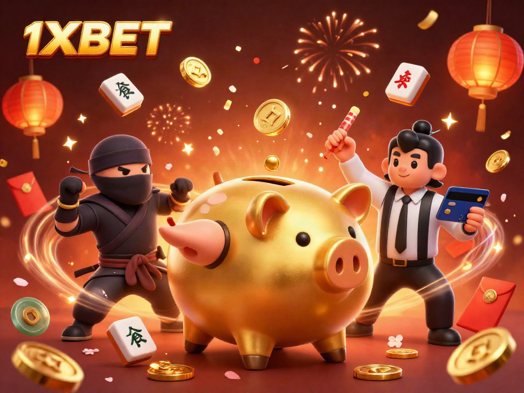 Experience 1XBET with thrilling characters and dynamic game elements in this vibrant casino scene.