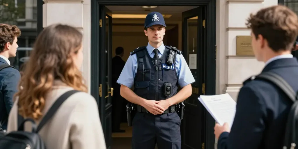 Security Guard providing professional protection at a local business.