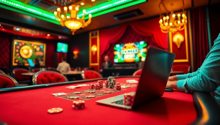 Experience thrilling moments at https://ii69vn.com/ with vibrant gaming tables, colorful chips, and engaging players.