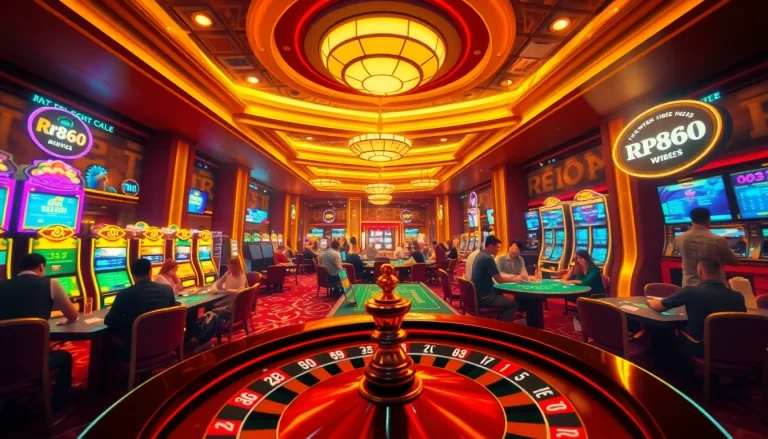 Experience the thrill at https://rr888.video/ with players engaging in high-stakes poker amidst the vibrant casino atmosphere.