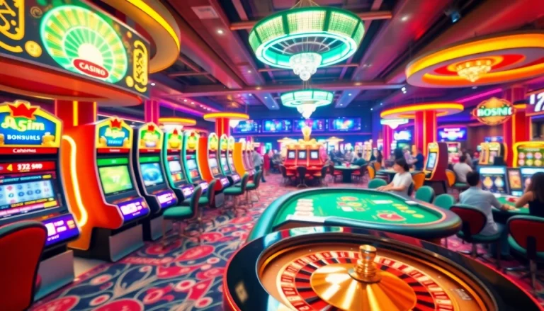 Explore the vibrant atmosphere of trang chủ 78win, showcasing live poker games, roulette, and exciting slot machines.