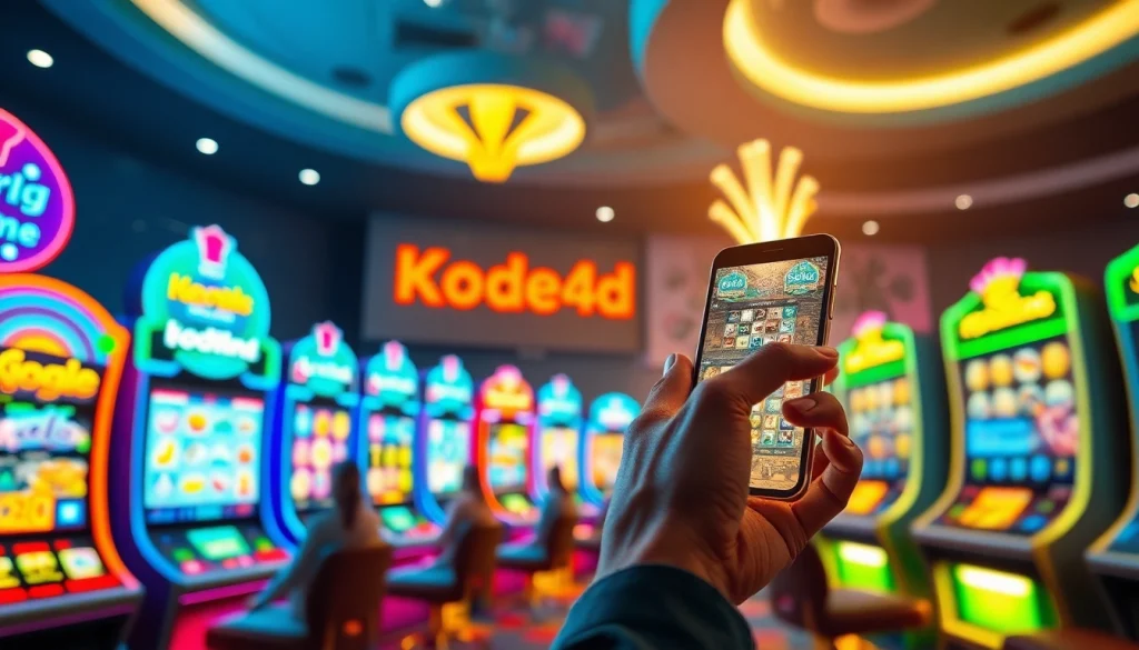 Engaging players enjoying Kode4d link online gaming experience with vibrant slot machines.