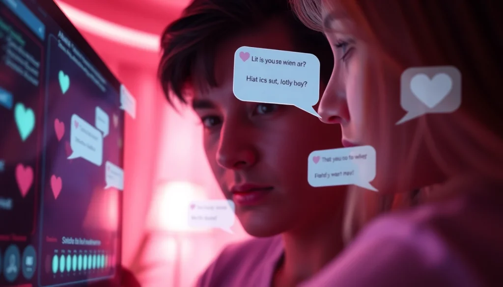 Engaging scene of free AI porn chat interaction in a cozy digital environment.