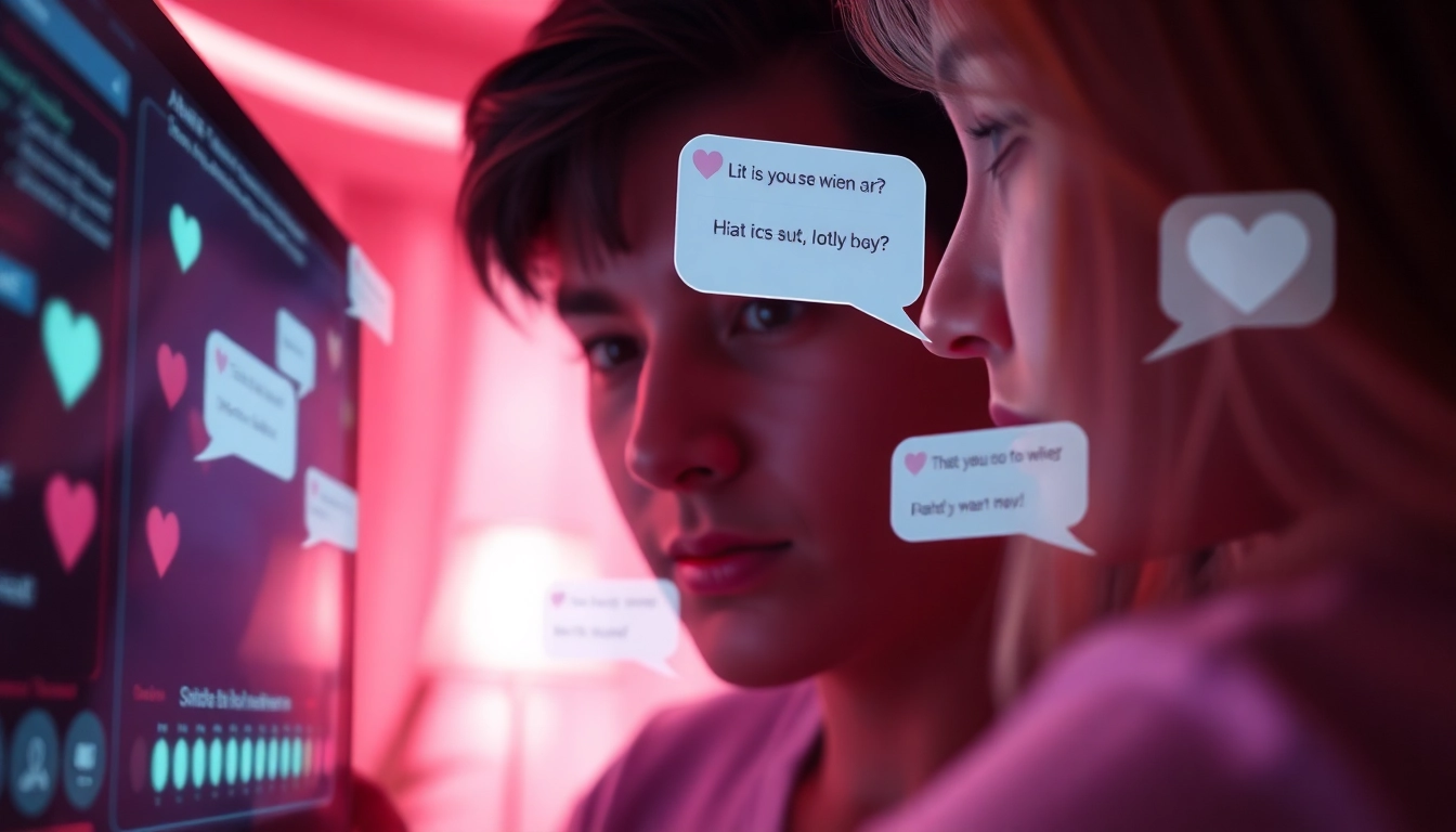 Engaging scene of free AI porn chat interaction in a cozy digital environment.