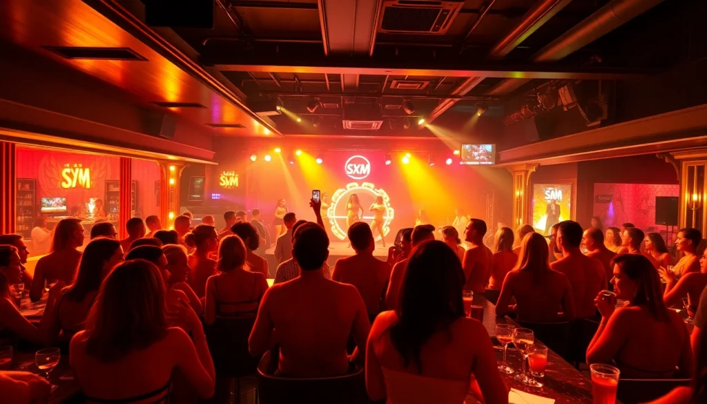 Exciting nightlife experience at Club SXM with vibrant cocktails and live performances.
