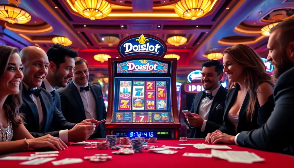 Experience the thrill of winning big on the doaslot slot machine in a luxurious casino setting.