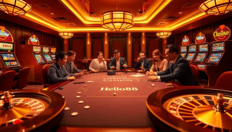 Experience the excitement of high-stakes gambling at Hello88's luxurious casino.