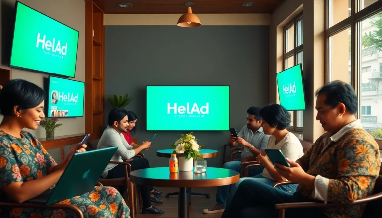 Engaging online marketplace scene showcasing Hela Ad in a friendly environment.