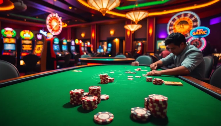 Experience high-stakes poker action at https://rr88ez.com/, showcasing excitement and luxury in gambling.