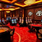Experience the thrill of authorized 상품권카드 gambling at a luxurious casino, showcasing vibrant slot machines and engaging gameplay.