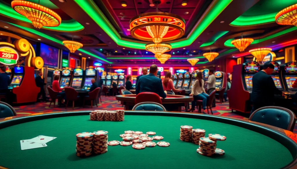 Gamblers place chips on a poker table in an exciting s8 casino environment.