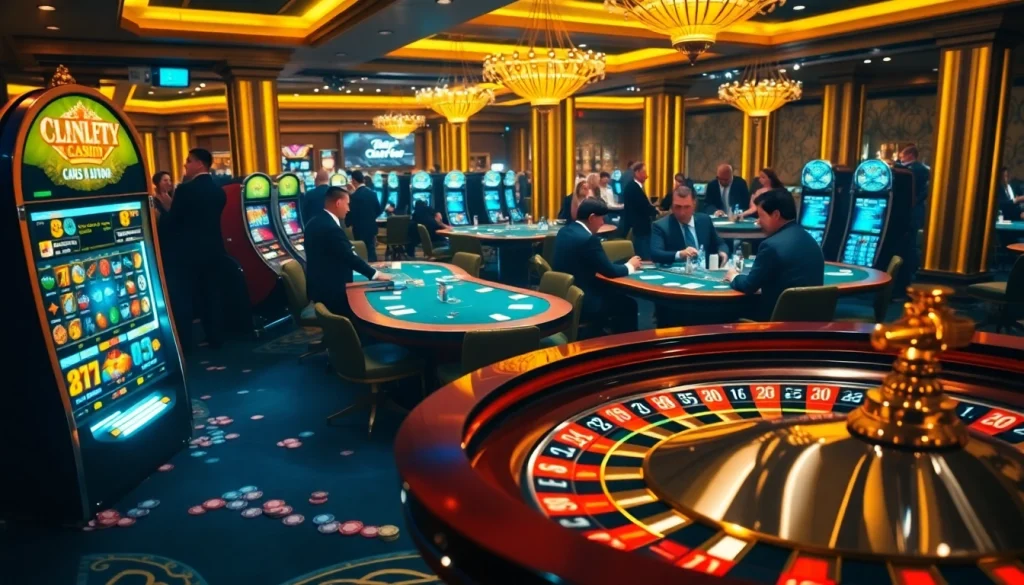 Experience the excitement of xo88t3 with vibrant casino games featuring roulette tables and festive lights.