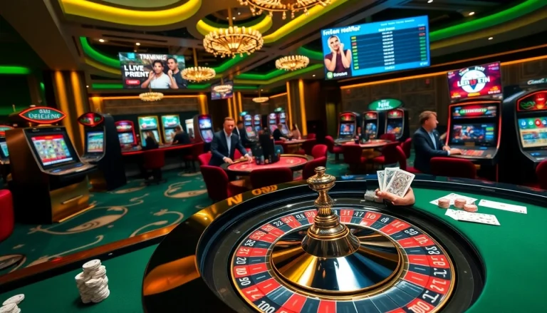 Experience thrilling gameplay at mb66-th.com with vibrant casino tables and engaging slot machines.