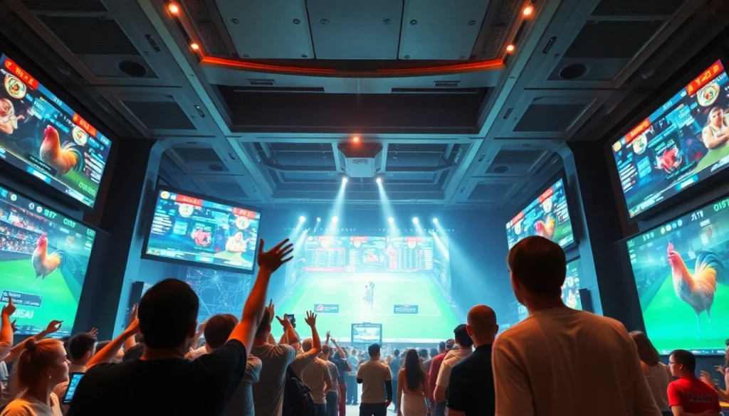 Daga live betting experience at dagawin.live showcasing exciting cockfighting matches and players engaged in betting.