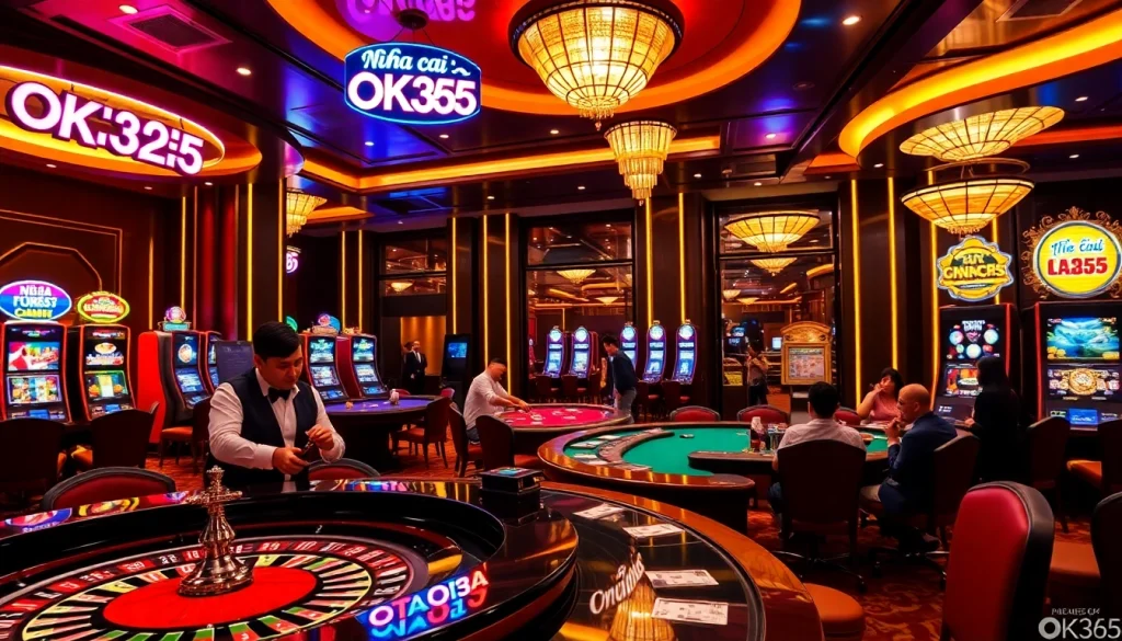 Engage in thrilling gambling action at Nhà cái OK365's luxurious casino environment.