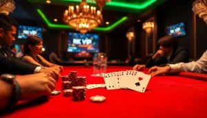 Experience the excitement of rik vip at a luxurious poker table featuring gleaming chips and vibrant cards.
