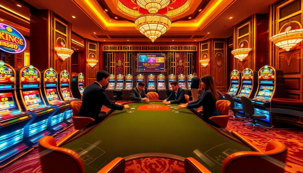 Engage with the immersive experience at nhà cái mm88, vibrant casino tables adorned with excitement and luxury.