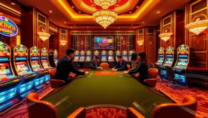 Engage with the immersive experience at nhà cái mm88, vibrant casino tables adorned with excitement and luxury.