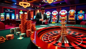 Engage with quality gaming at ww88 com, featuring a luxurious casino atmosphere and vibrant slot machines.