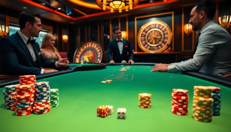 Experience an exciting game environment at Nhà cái 79KING casino with vibrant poker chips and players.