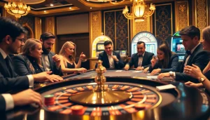 Experience the excitement of gambling at a casino with kjc com through this vibrant gaming scene.