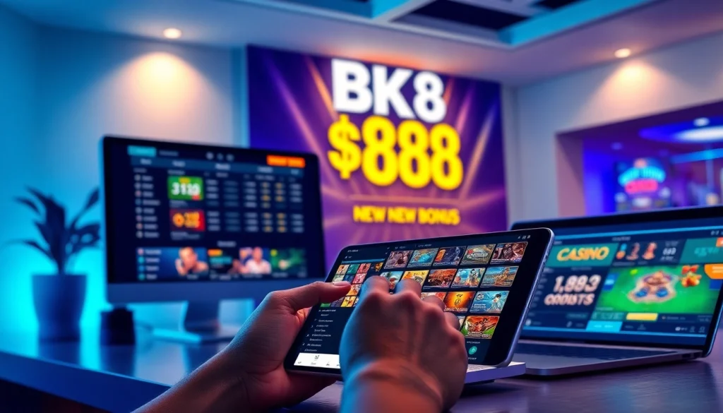 Engaging online gaming environment showcasing bk860s.com promotions and user interface.