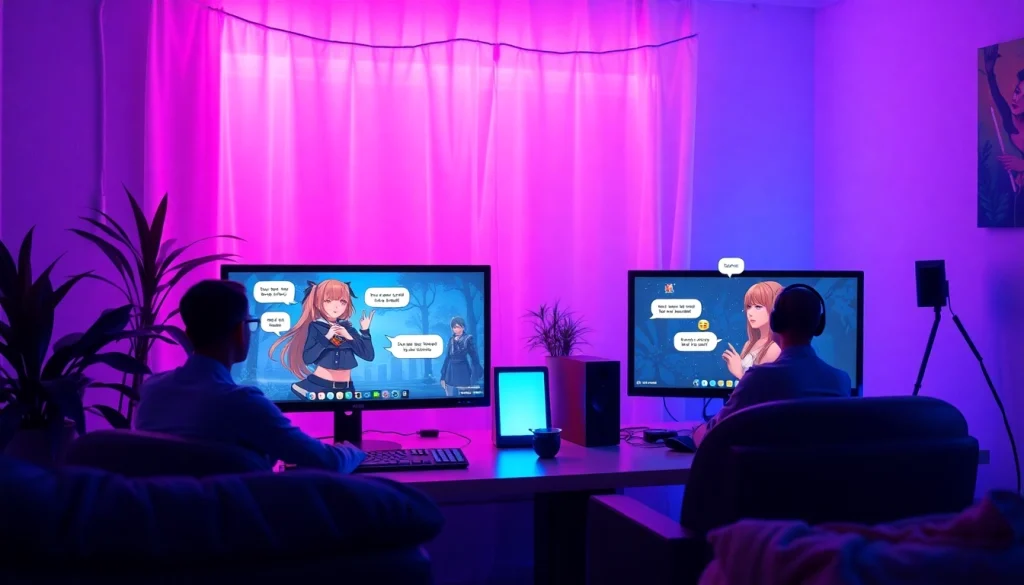 NSFW roleplay immersive digital environment with characters and interactive elements.