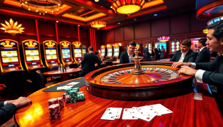 Players enjoying a roulette game at https://rr88.navy/ with colorful chips and vibrant casino ambiance.