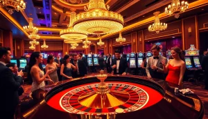 KJC com showcases players enjoying a luxurious casino experience with roulette, chips, and excitement.