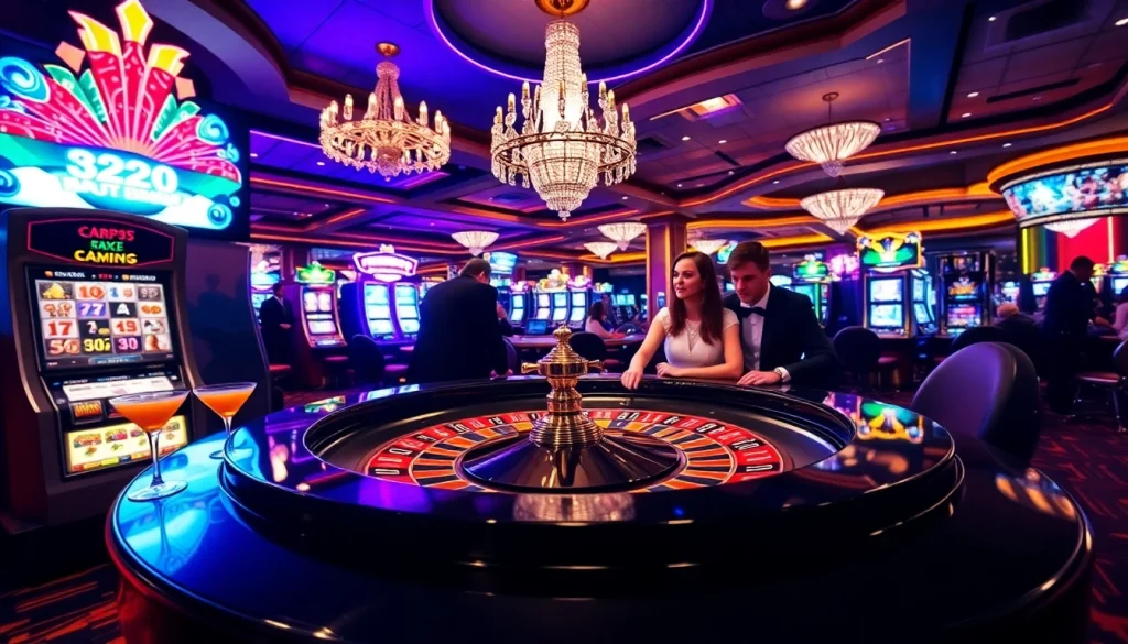 Experience thrilling gameplay at 32Win with dynamic roulette, poker chips, and vibrant casino ambiance.