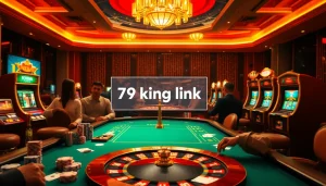 Experience thrilling gameplay with the 79king link không bị chặn at a luxurious casino table illuminated by elegant lights.