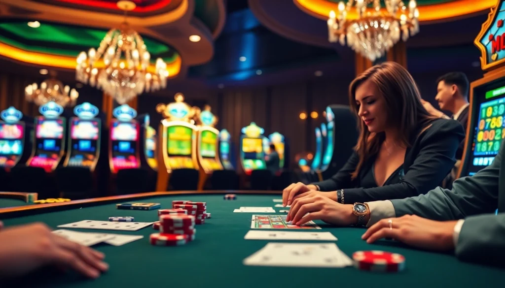 Players enjoying gaming at mk8th.net, showcasing thrilling casino action and vibrant atmosphere.