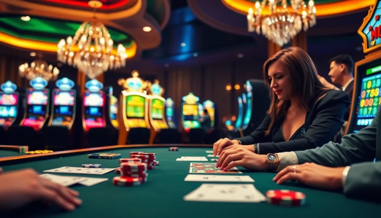 Players enjoying gaming at mk8th.net, showcasing thrilling casino action and vibrant atmosphere.