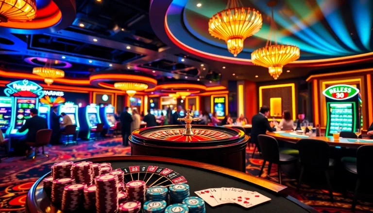 A thrilling casino scene featuring roulette, cards, and 88i thematic elements to entice gamblers.