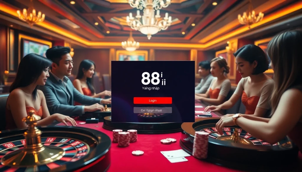 Join the excitement of online gambling with 88i đăng nhập showcasing luxurious casino elements.