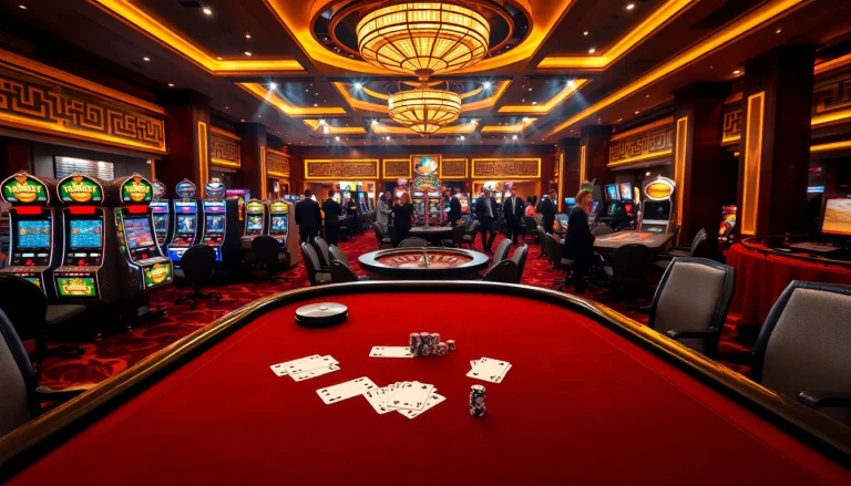 Engaging players at nhà cái sv88, the vibrant scene features poker chips and a roulette wheel in a luxurious casino setting.