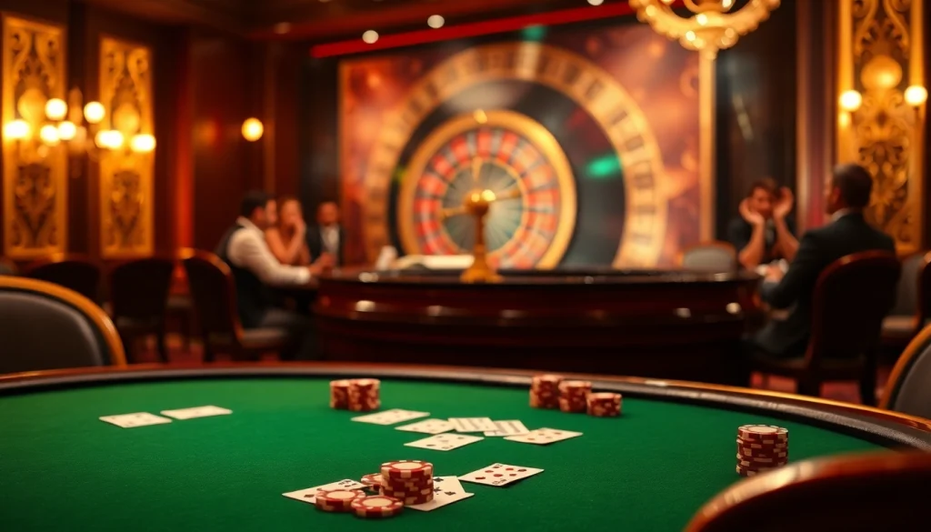 Players enjoy a thrilling poker game experience at https://5mbcr.com/, filled with chips and cards.
