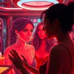 An interactive experience with nsfw character ai showcasing personalized AI characters in an intimate virtual lounge.