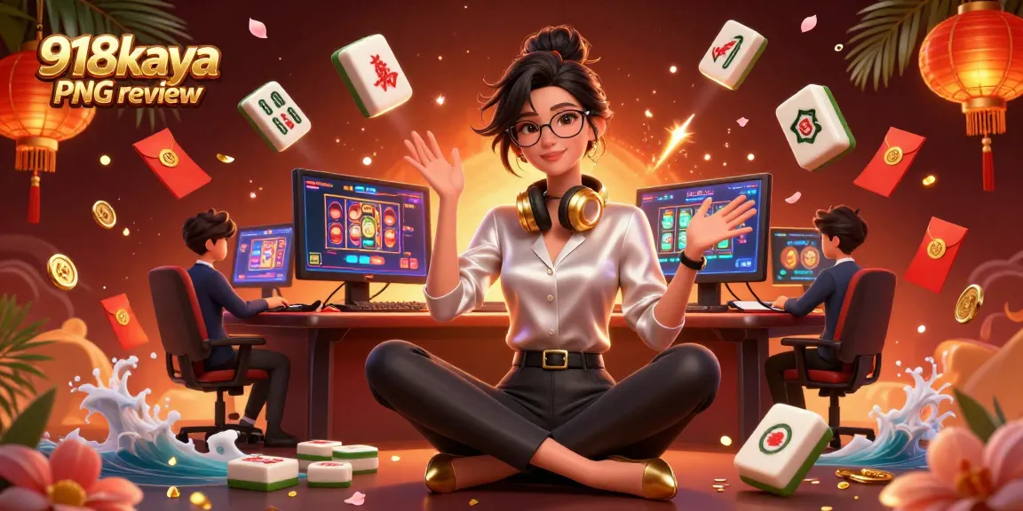 Engage with the 918kaya PNG review showcasing thrilling slot games in a vibrant casino setting.
