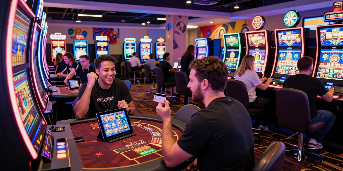 Exciting credit card casino experience at fimltd.co.uk featuring diverse players, vibrant gaming stations, and modern decor.
