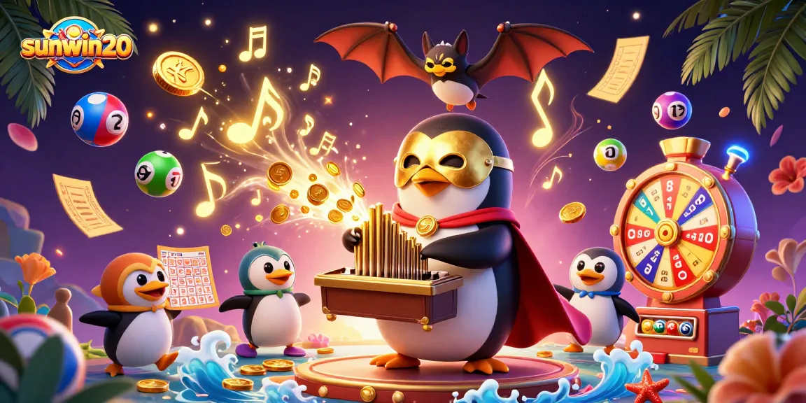 Experience the vibrant world of sunwin20 with a spectacular casino-themed illustration.
